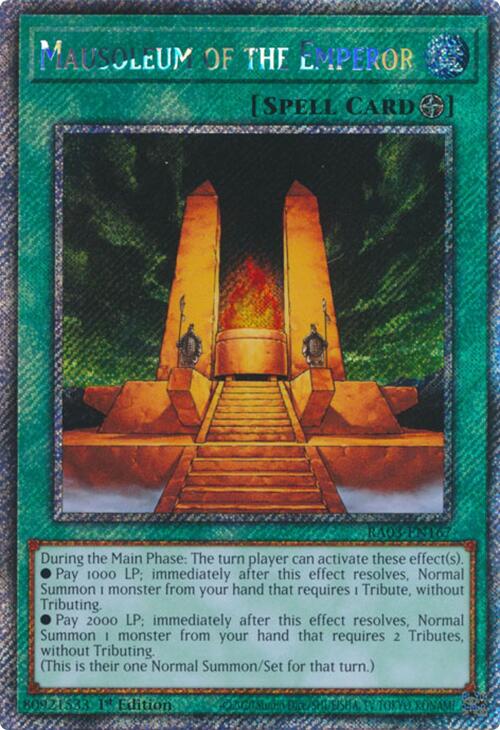 Mausoleum of the Emperor (Platinum Secret Rare) [RA03-EN167] Platinum Secret Rare | Good Games Adelaide SA