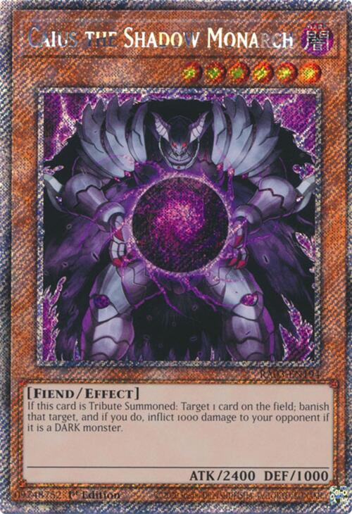 Caius the Shadow Monarch (Platinum Secret Rare) [RA03-EN194] Platinum Secret Rare | Good Games Adelaide SA