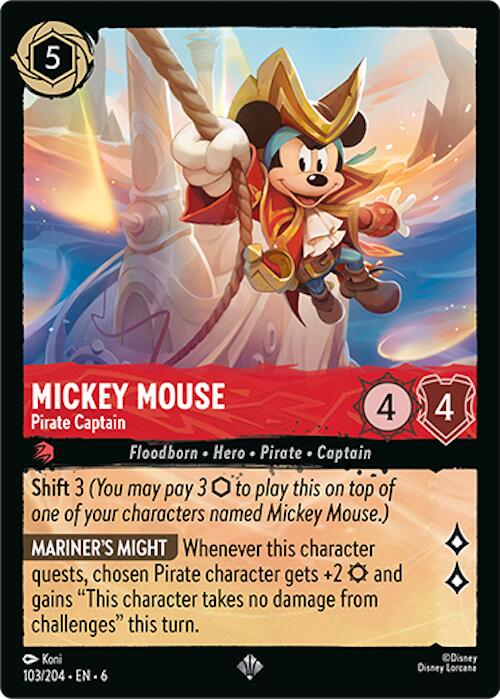 Mickey Mouse - Pirate Captain (103/204) [Azurite Sea] | Good Games Adelaide SA