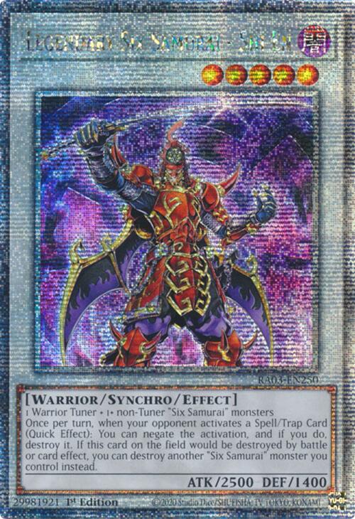 Legendary Six Samurai - Shi En (Quarter Century Secret Rare) [RA03-EN250] Quarter Century Secret Rare | Good Games Adelaide SA