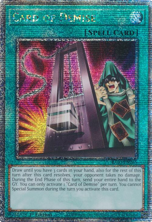 Card of Demise (Quarter Century Secret Rare) [RA03-EN265] Quarter Century Secret Rare | Good Games Adelaide SA