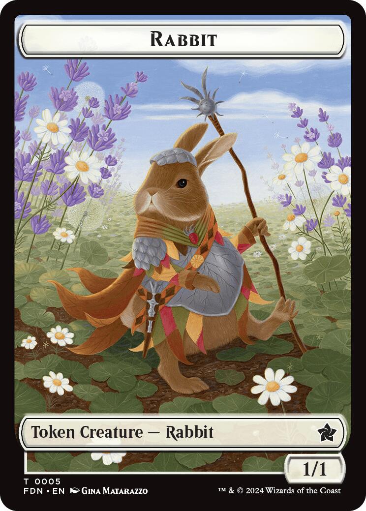 Rabbit // Soldier Double-Sided Token [Foundations Tokens] | Good Games Adelaide SA