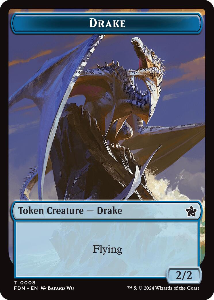 Drake // Goblin Doubled-Sided Token [Foundations Tokens] | Good Games Adelaide SA
