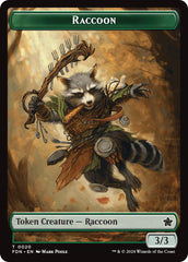 Elf Warrior // Raccoon Doubled-Sided Token [Foundations Tokens] | Good Games Adelaide SA