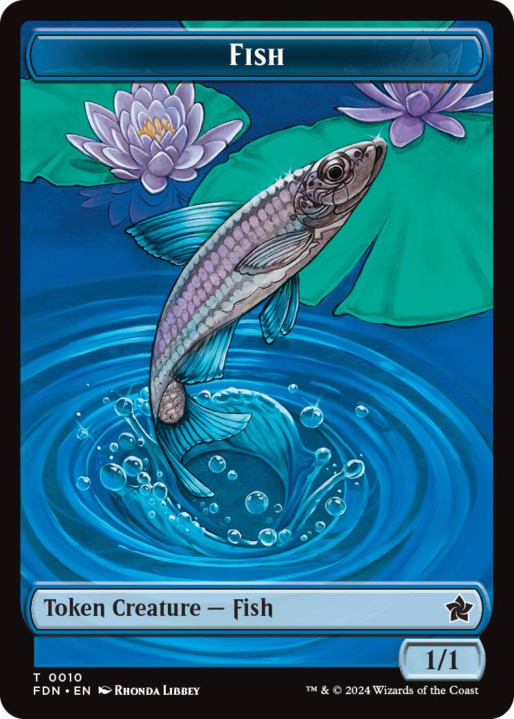 Faerie // Fish Doubled-Sided Token [Foundations Tokens] | Good Games Adelaide SA
