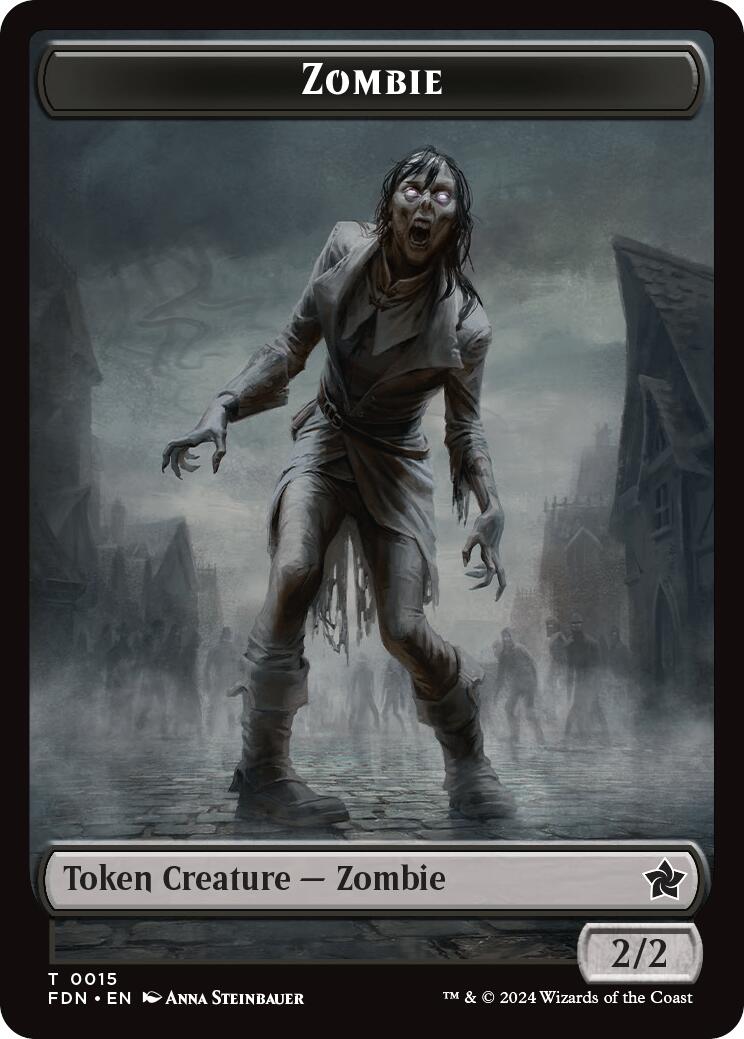 Zombie // Goblin Doubled-Sided Token [Foundations Tokens] | Good Games Adelaide SA