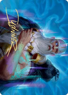 Alrund God of the Cosmos Art Card Gold Stamped Signature 9 (Art Series: Kaldheim)  | Good Games Adelaide SA