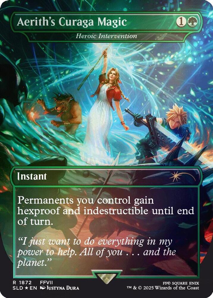Aeriths Curaga Magic Heroic Intervention Rainbow Foil 1872 (Secret Lair Drop Series)  - Foil | Good Games Adelaide SA