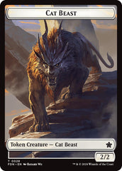Cat Beast // Dragon (0017) Double-Sided Token [Foundations Tokens] | Good Games Adelaide SA