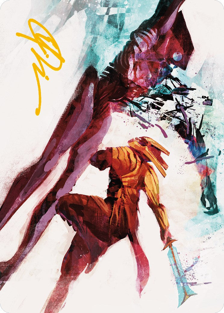 Hexgold Slash Art Card (Gold-Stamped Signature) [Phyrexia: All Will Be One Art Series] | Good Games Adelaide SA