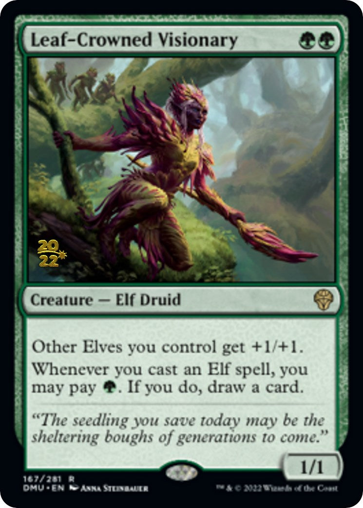 Leaf-Crowned Visionary [Dominaria United Prerelease Promos] | Good Games Adelaide SA
