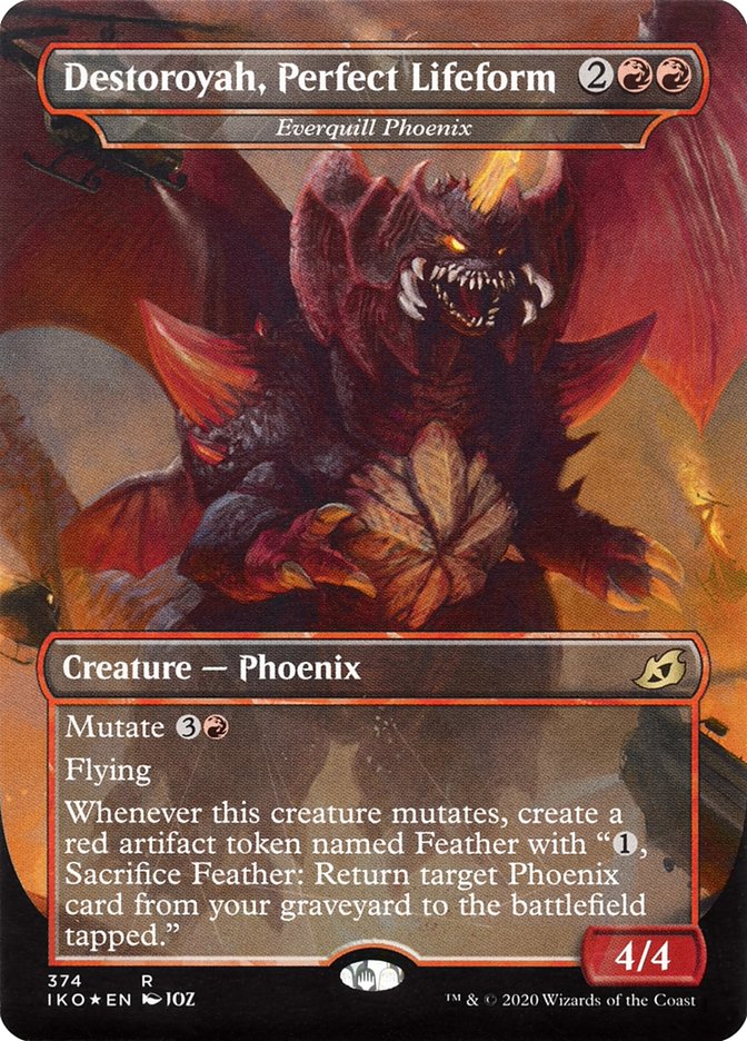 Destoroyah, Perfect Lifeform - Everquill Phoenix (Borderless) (Godzilla Series) [Ikoria: Lair of Behemoths] | Good Games Adelaide SA