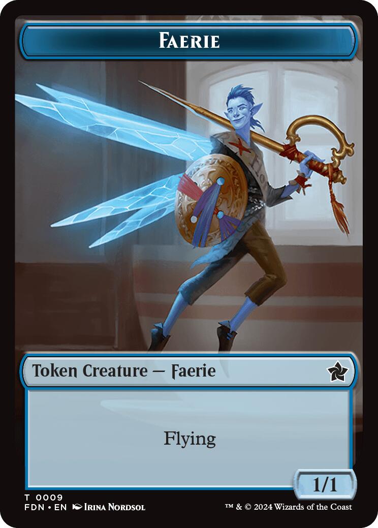 Faerie // Zombie Double-Sided Token [Foundations Tokens] | Good Games Adelaide SA