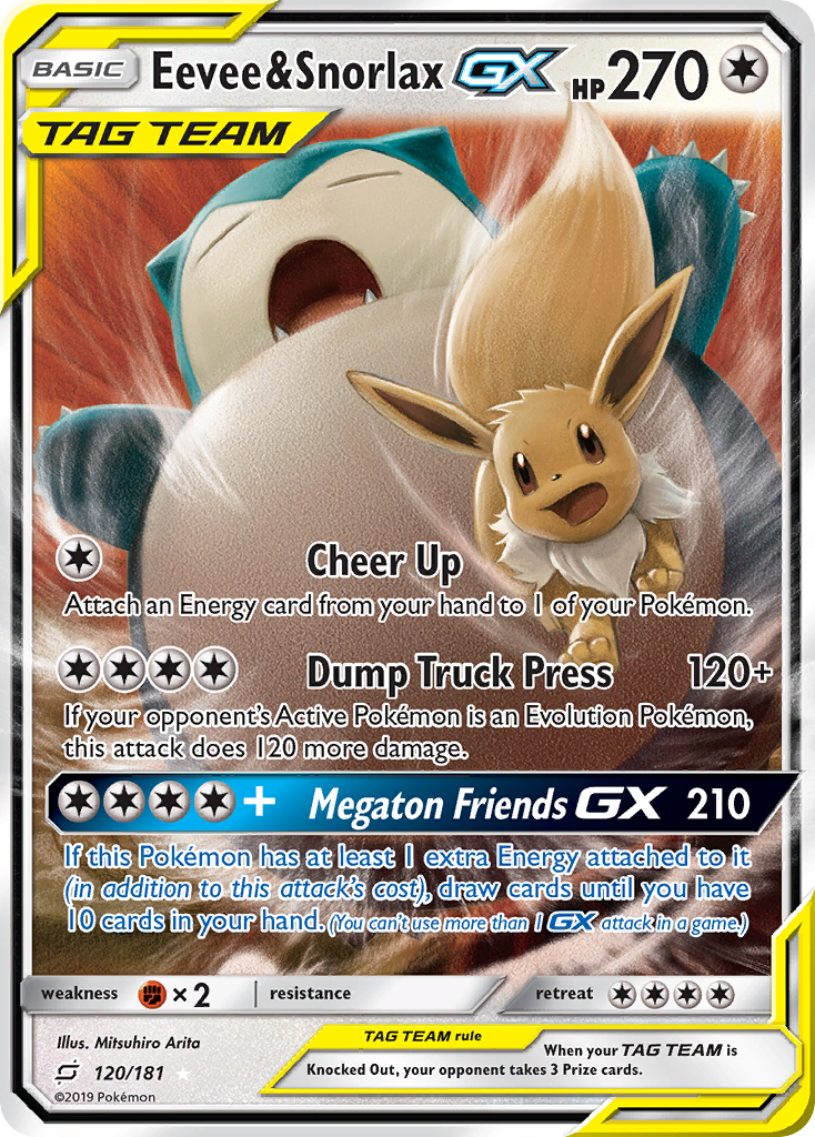 Eevee & Snorlax GX (120/181) [Sun & Moon: Team Up] | Good Games Adelaide SA