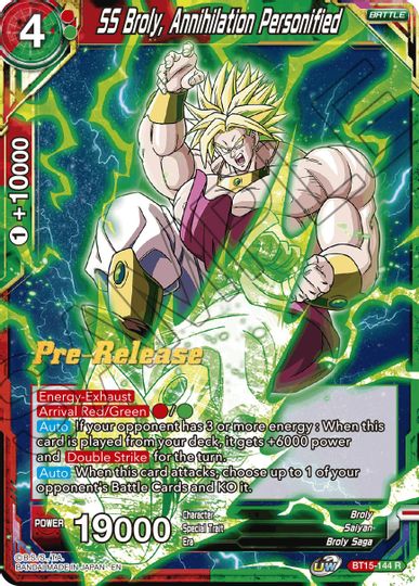 SS Broly, Annihilation Personified (BT15-144) [Saiyan Showdown Prerelease Promos] | Good Games Adelaide SA