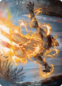 Burn the Accursed Art Card Gold Stamped Signature 42 (Art Series: Innistrad: Midnight Hunt)  | Good Games Adelaide SA