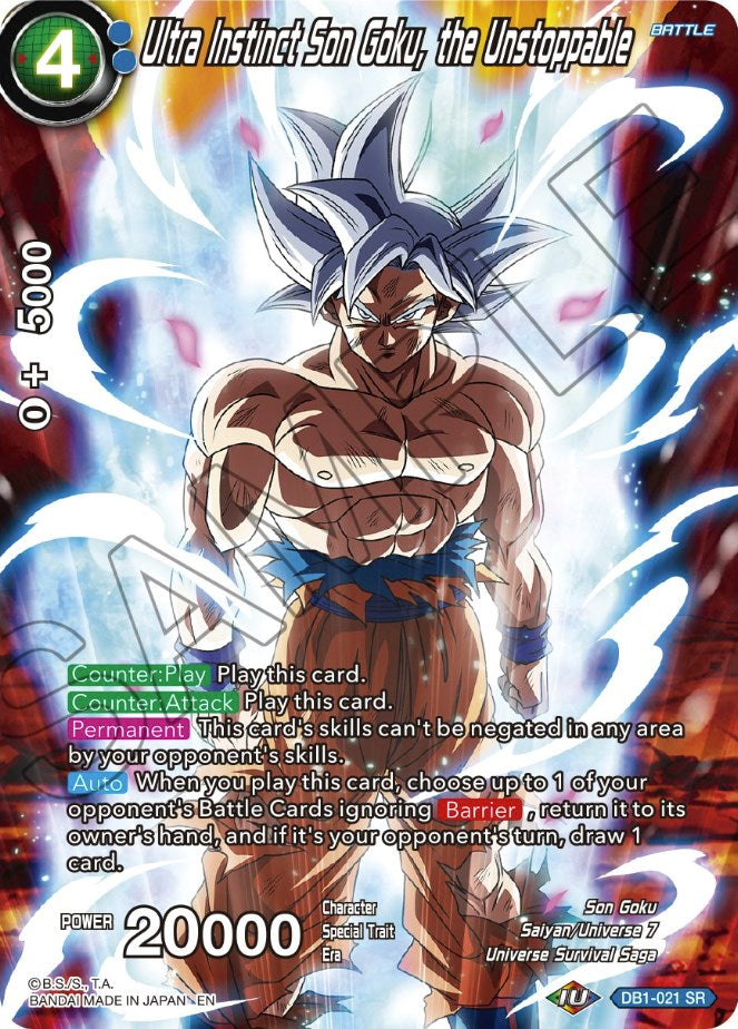 Ultra Instinct Son Goku, the Unstoppable (DB1-021) [Theme Selection: History of Son Goku] | Good Games Adelaide SA