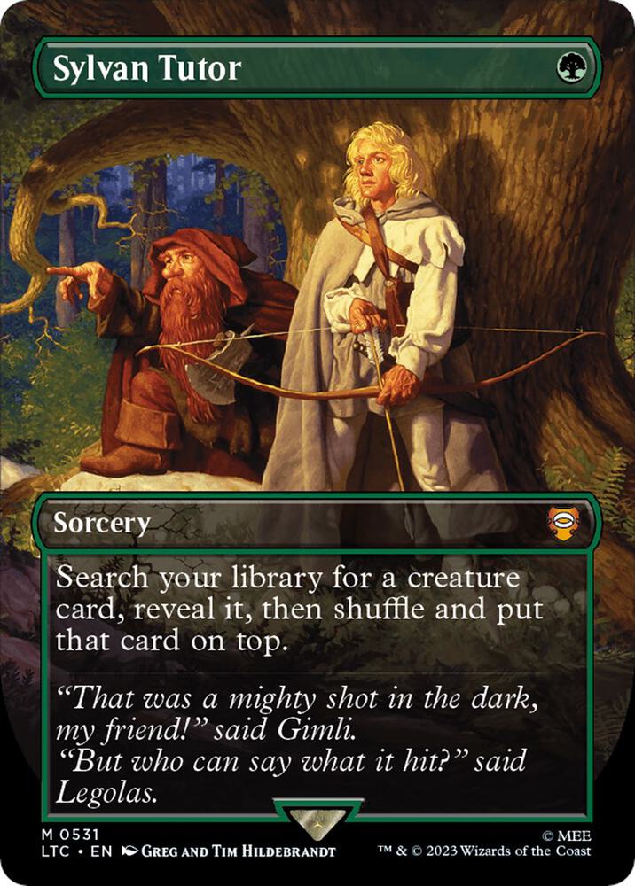 Sylvan Tutor 531 (Commander: The Lord of the Rings: Tales of Middle-earth)  - Borderless Foil | Good Games Adelaide SA
