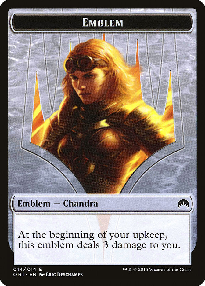 Emblem - Chandra, Roaring Flame [Magic Origins Tokens] | Good Games Adelaide SA