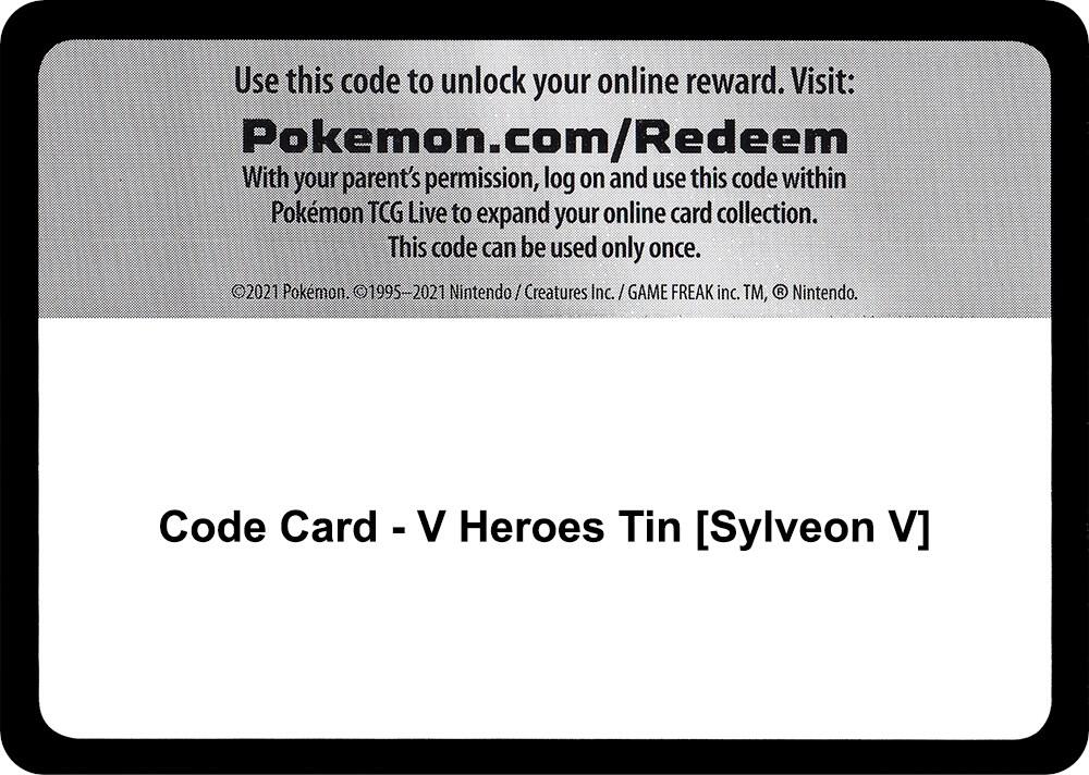Code Card V Heroes Tin Sylveon V  (Miscellaneous Cards & Products)  | Good Games Adelaide SA