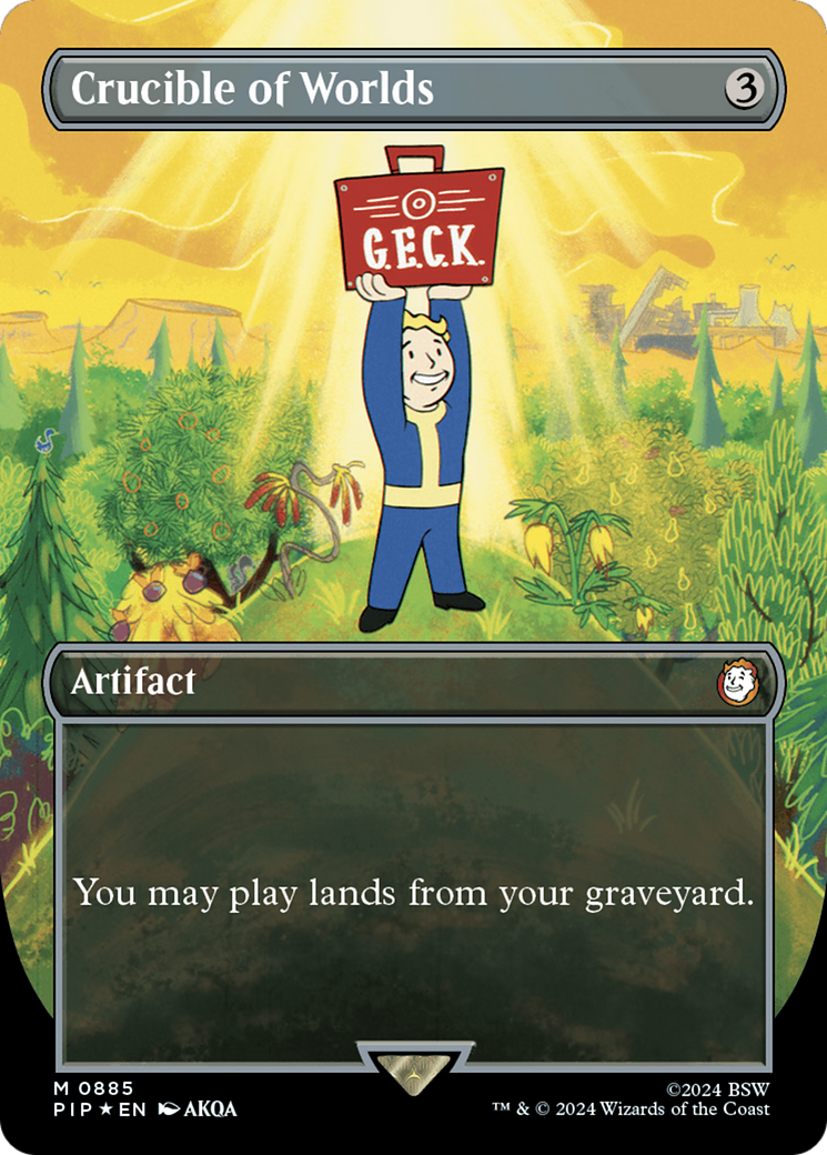 Crucible of Worlds (Borderless) (Surge Foil) [Fallout] | Good Games Adelaide SA