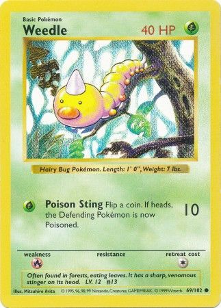 Weedle (69/102) [Base Set Shadowless Unlimited] | Good Games Adelaide SA
