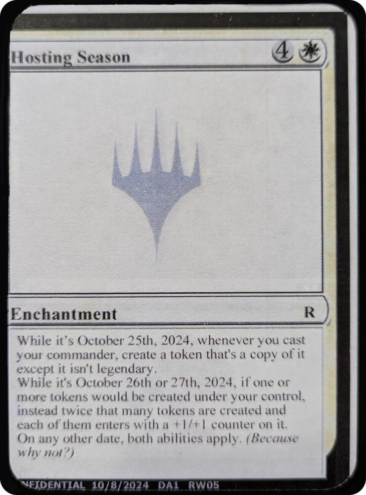 Hosting Season  (Un-Known Event Playtest Cards)  | Good Games Adelaide SA