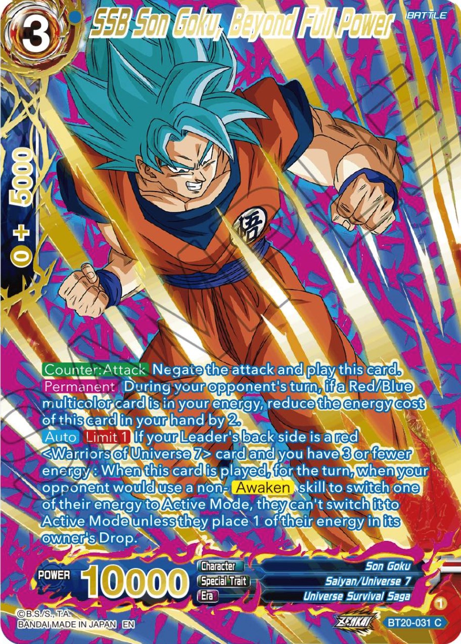 SSB Son Goku, Beyond Full Power (Gold-Stamped) (BT20-031) [Power Absorbed] | Good Games Adelaide SA