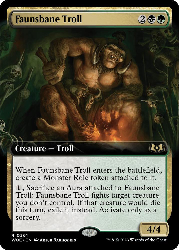 Faunsbane Troll 361/276 (Wilds of Eldraine)  - Extended Art Foil | Good Games Adelaide SA