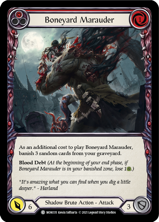Boneyard Marauder (Red) [MON135-RF] 1st Edition Rainbow Foil | Good Games Adelaide SA