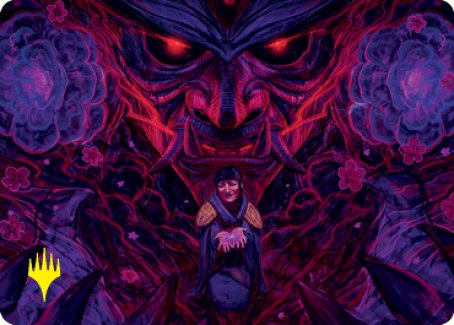 Reckoner Shakedown Art Card (Gold-Stamped Signature) [Kamigawa: Neon Dynasty Art Series] | Good Games Adelaide SA