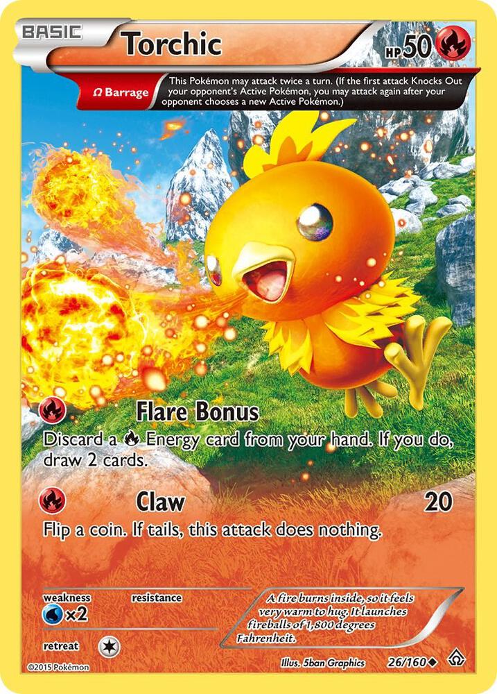 Torchic Omega 26/160 (XY - Primal Clash)  - Reverse Holofoil | Good Games Adelaide SA