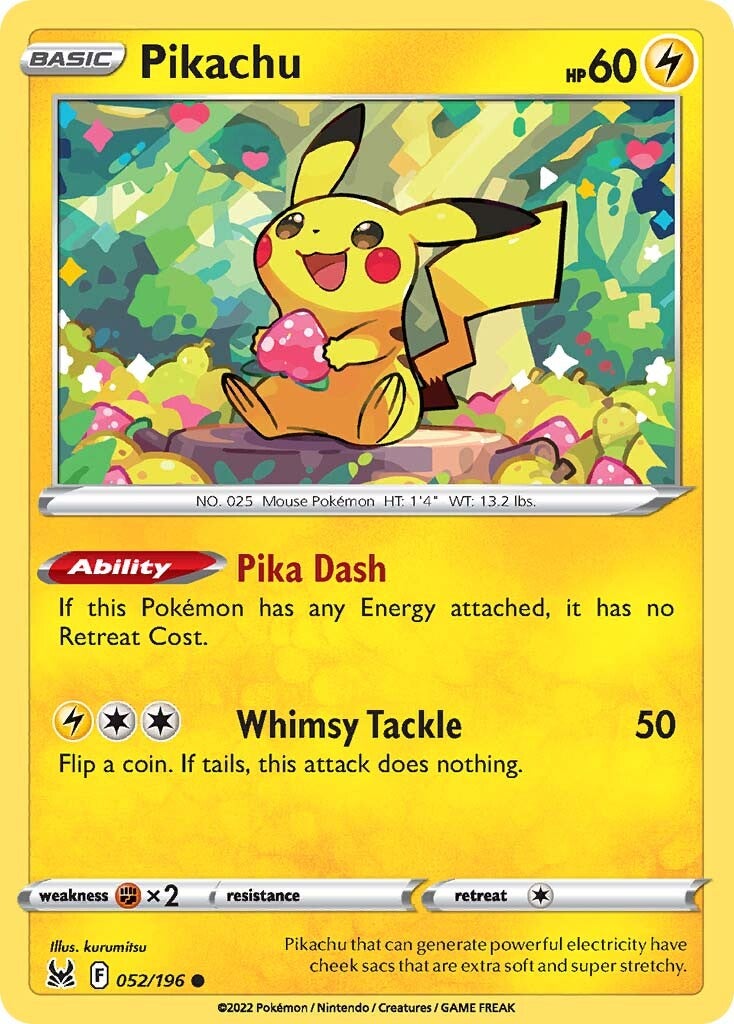 Pikachu (052/196) [Sword & Shield: Lost Origin] | Good Games Adelaide SA