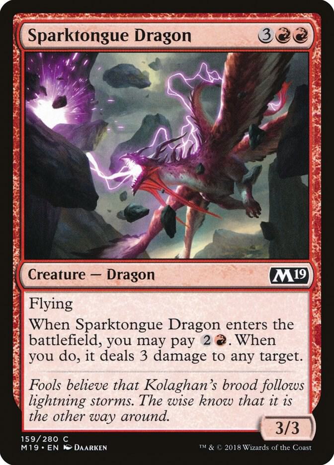 Sparktongue Dragon 159 (Core Set 2019)  - Foil | Good Games Adelaide SA