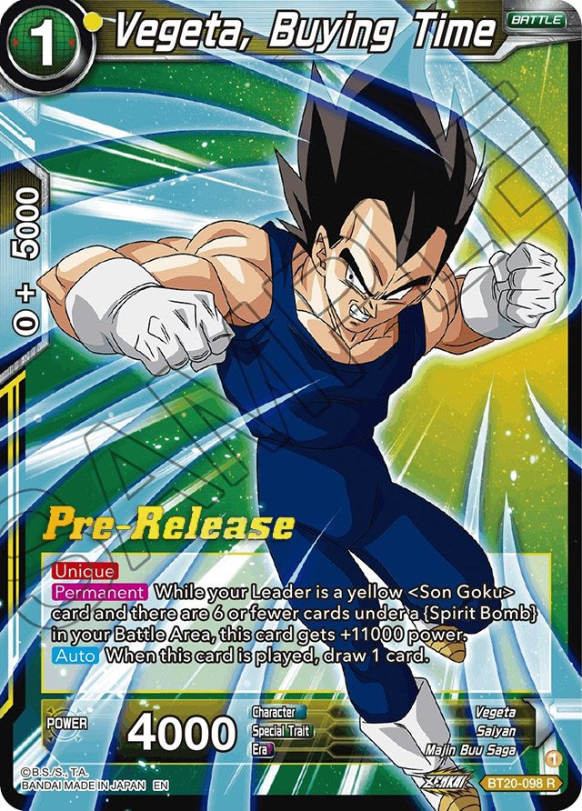 Vegeta, Buying Time (BT20-098) [Power Absorbed Prerelease Promos] | Good Games Adelaide SA