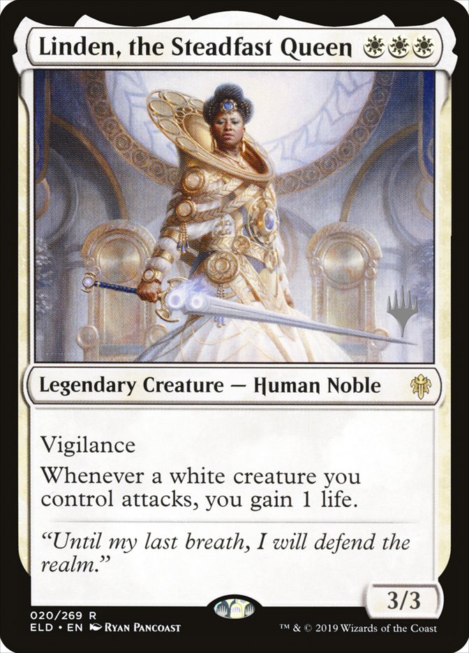 Linden, the Steadfast Queen (Promo Pack) [Throne of Eldraine Promos] | Good Games Adelaide SA