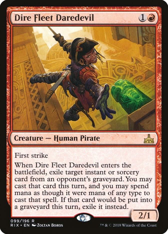 Dire Fleet Daredevil 99 (Rivals of Ixalan)  - Foil | Good Games Adelaide SA