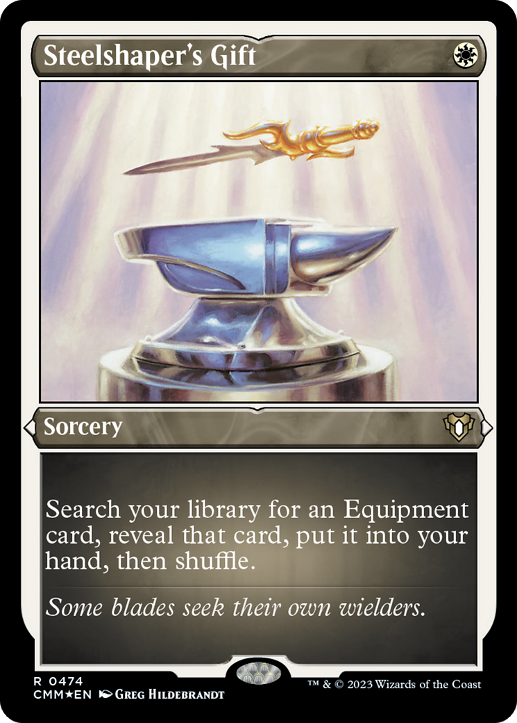 Steelshaper's Gift (Foil Etched) [Commander Masters] | Good Games Adelaide SA