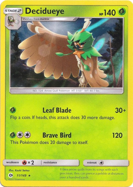 Decidueye (11/149) (Water Web Holo) [Sun & Moon: Base Set] | Good Games Adelaide SA