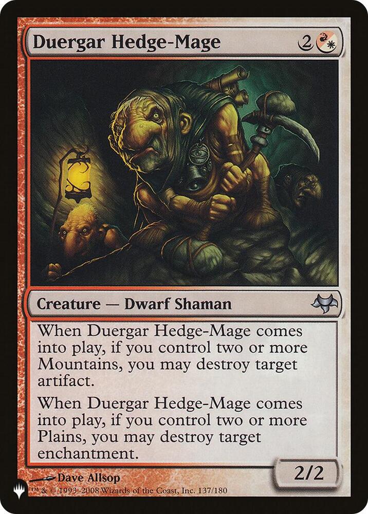 Duergar Hedge Mage 137/180 (The List Reprints)  | Good Games Adelaide SA