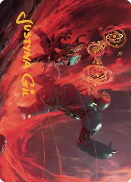 Twinferno Art Card Gold Stamped Signature 39 (Art Series: Dominaria United)  | Good Games Adelaide SA
