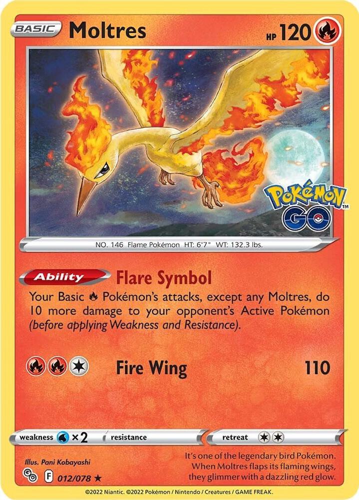 Moltres 012/078 (Pokemon GO)  - Holofoil | Good Games Adelaide SA