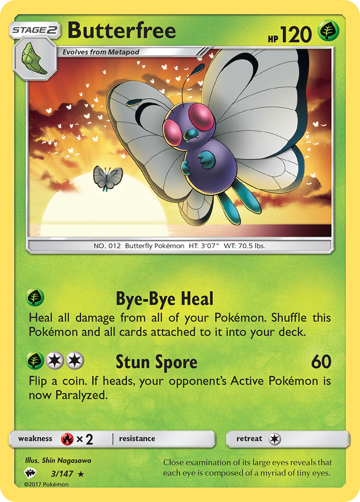 Butterfree (3/147) [Sun & Moon: Burning Shadows] | Good Games Adelaide SA