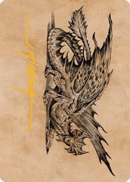 Ancient Brass Dragon Art Card 49 81 Gold Stamped Signature 49 (Art Series: Commander Legends: Battle for Baldur's Gate)  | Good Games Adelaide SA