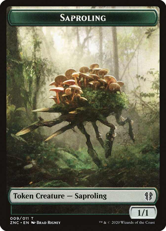 Beast // Saproling Double-sided Token [Commander: Zendikar Rising Tokens] | Good Games Adelaide SA