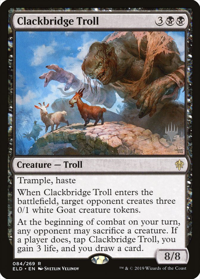 Clackbridge Troll (Promo Pack) [Throne of Eldraine Promos] | Good Games Adelaide SA