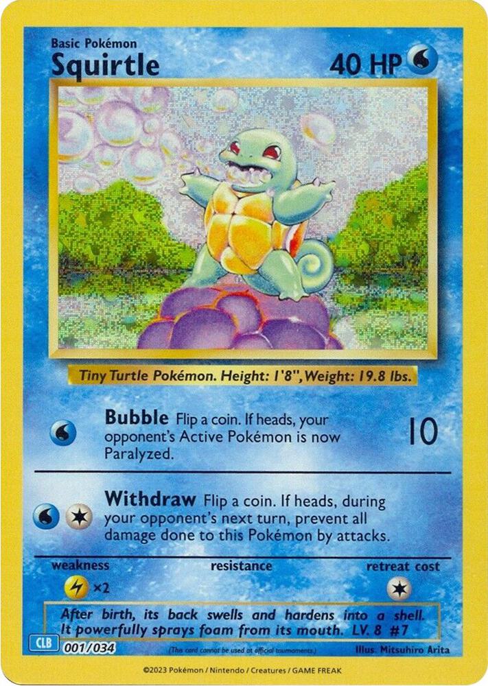 Squirtle 001/034 (Trading Card Game Classic)  - Holofoil | Good Games Adelaide SA