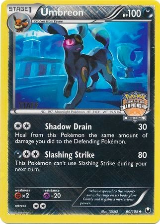 Umbreon (60/108) (Regional Championship Promo Staff) [Black & White: Dark Explorers] | Good Games Adelaide SA