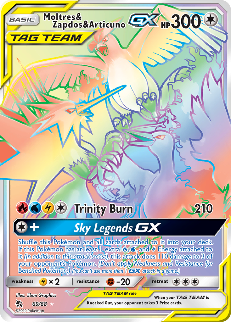 Moltres & Zapdos & Articuno GX (69/68) [Sun & Moon: Hidden Fates] | Good Games Adelaide SA