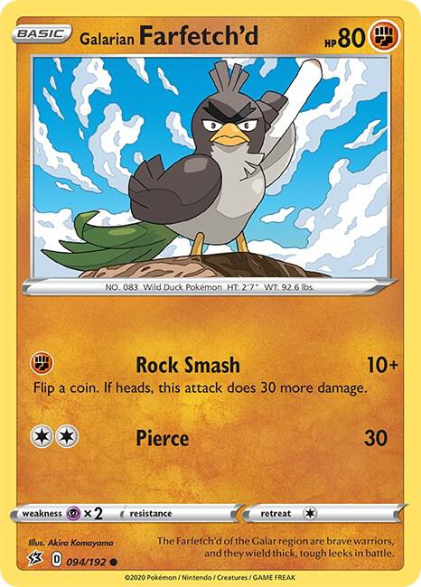 Galarian Farfetch'd 094/192 (SWSH02: Rebel Clash)  | Good Games Adelaide SA